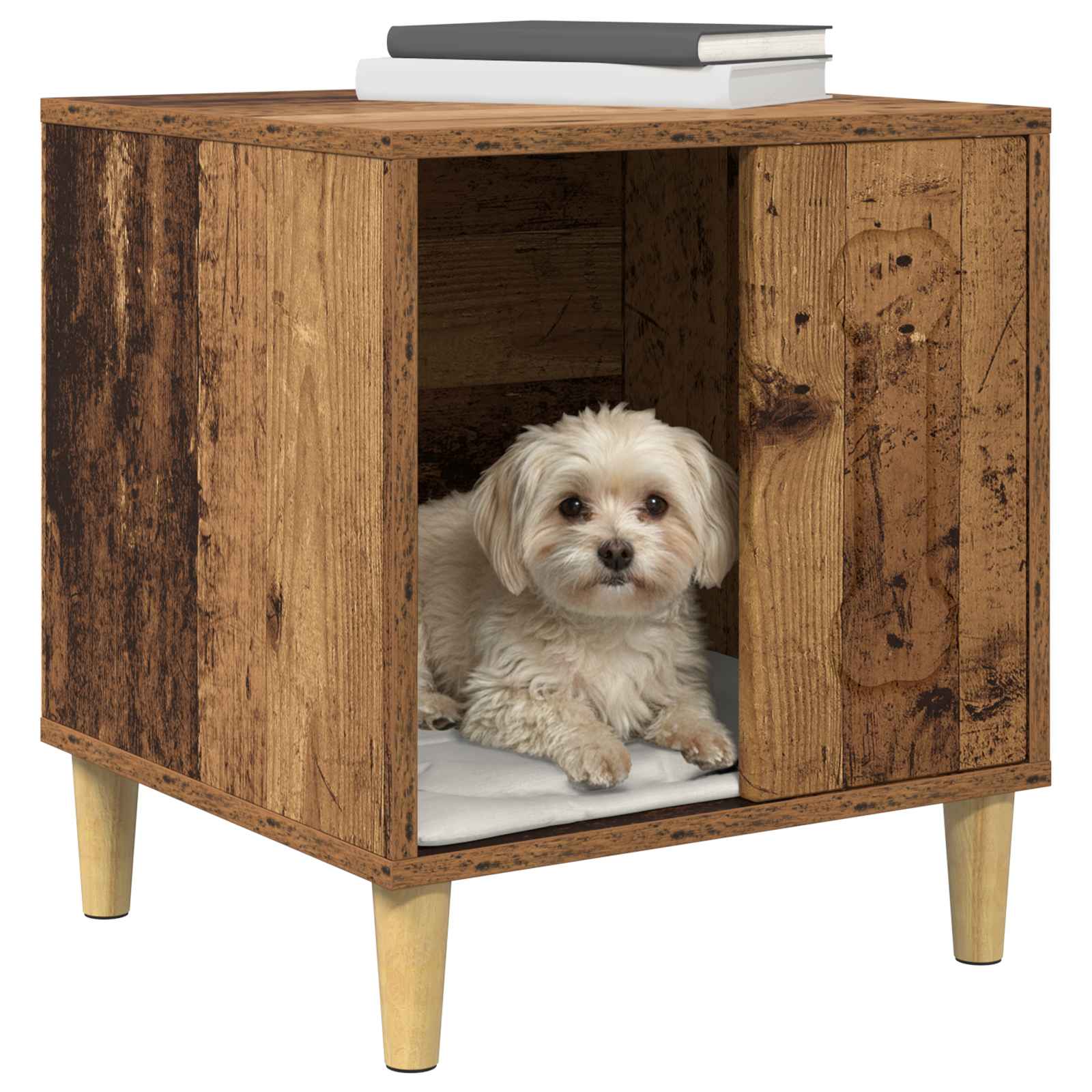 Vidaxxl niche pour chien vieux bois 44 x 42 x 49 cm bois traité