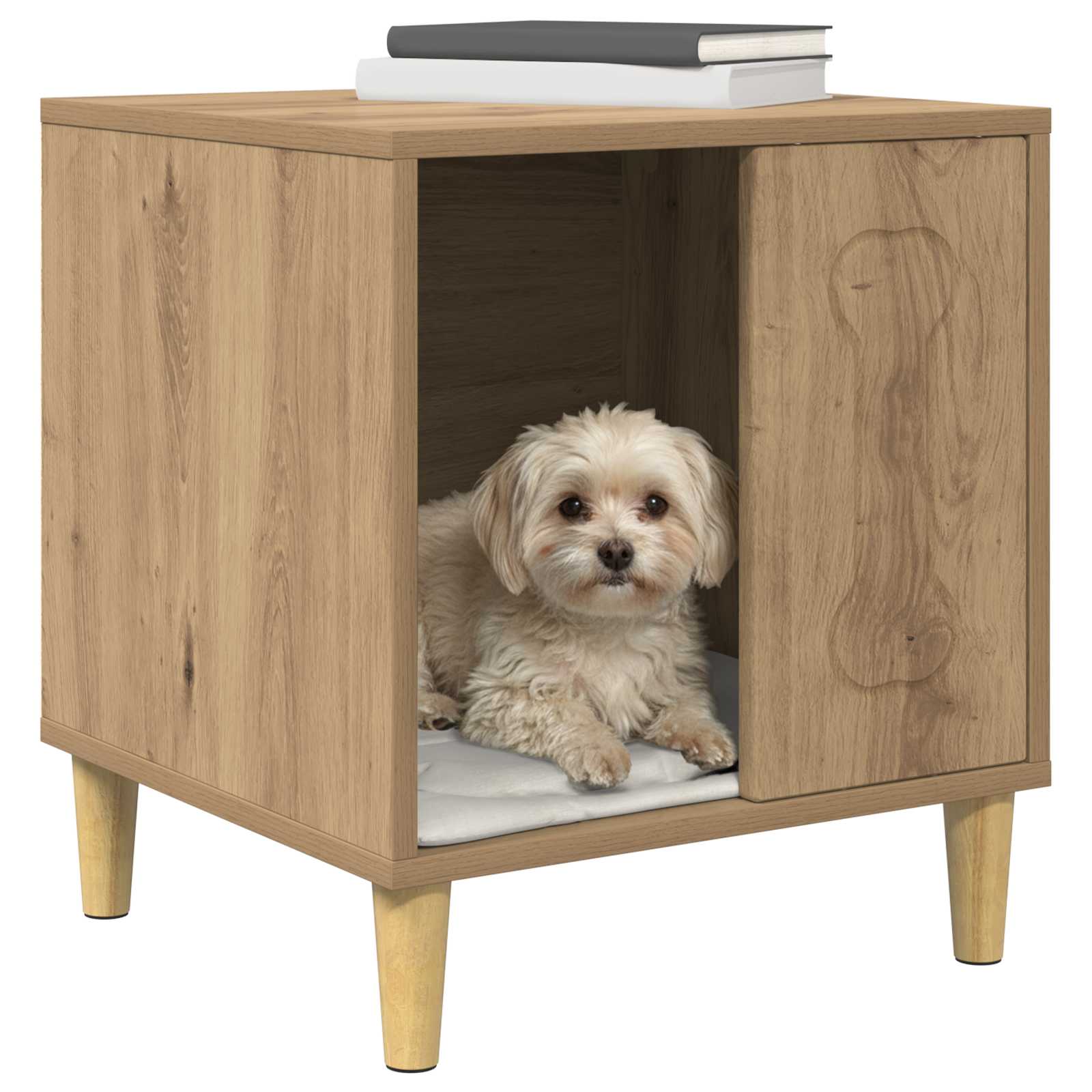 Vidaxxl niche pour chien chêne traditionnel 44 x 42 x 49 cm bois d'ingénierie