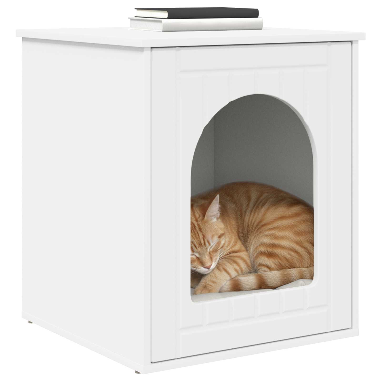 Vidaxx maison pour chat blanc 53 x 52 x 62 cm en bois travaillé