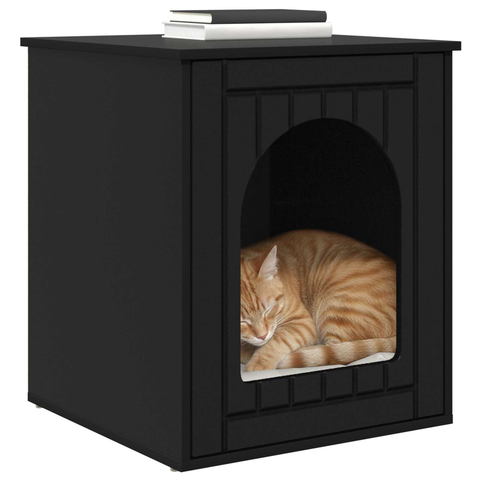 Vidaxxl maison pour chat noir 53 x 52 x 62 cm bois fini