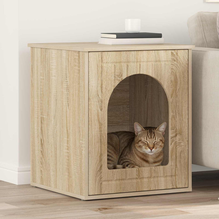 Vidaxl maison pour chat sonoma 53 x 52 x 62 cm bois travaillé