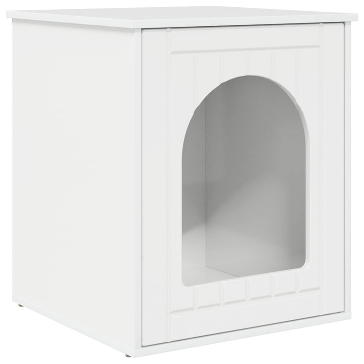 Vidaxxl maison pour chat blanc brillant 53 x 52 x 62 cm bois fini
