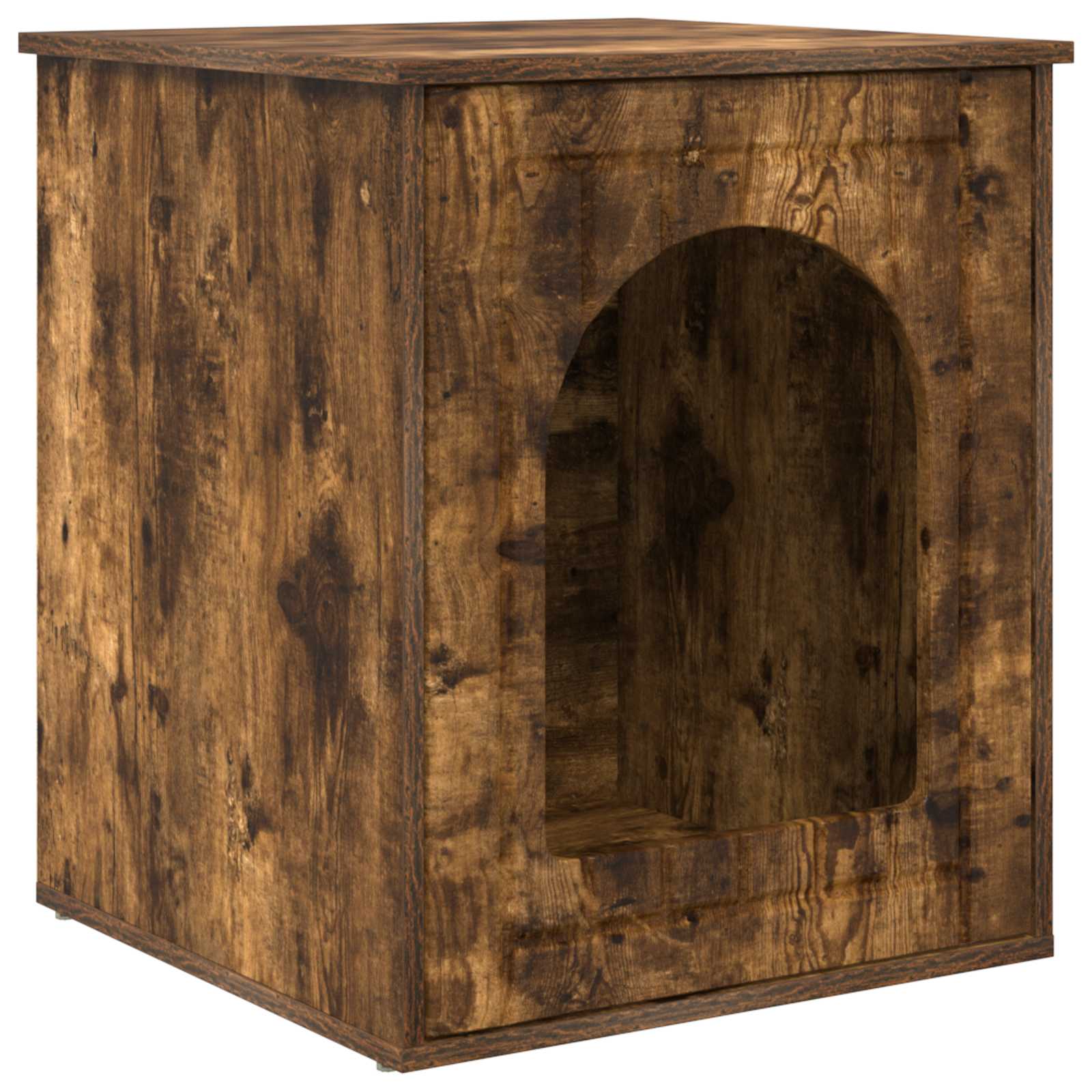 Vidaxxl maison pour chat chêne fumé 53 x 52 x 62 cm bois traité