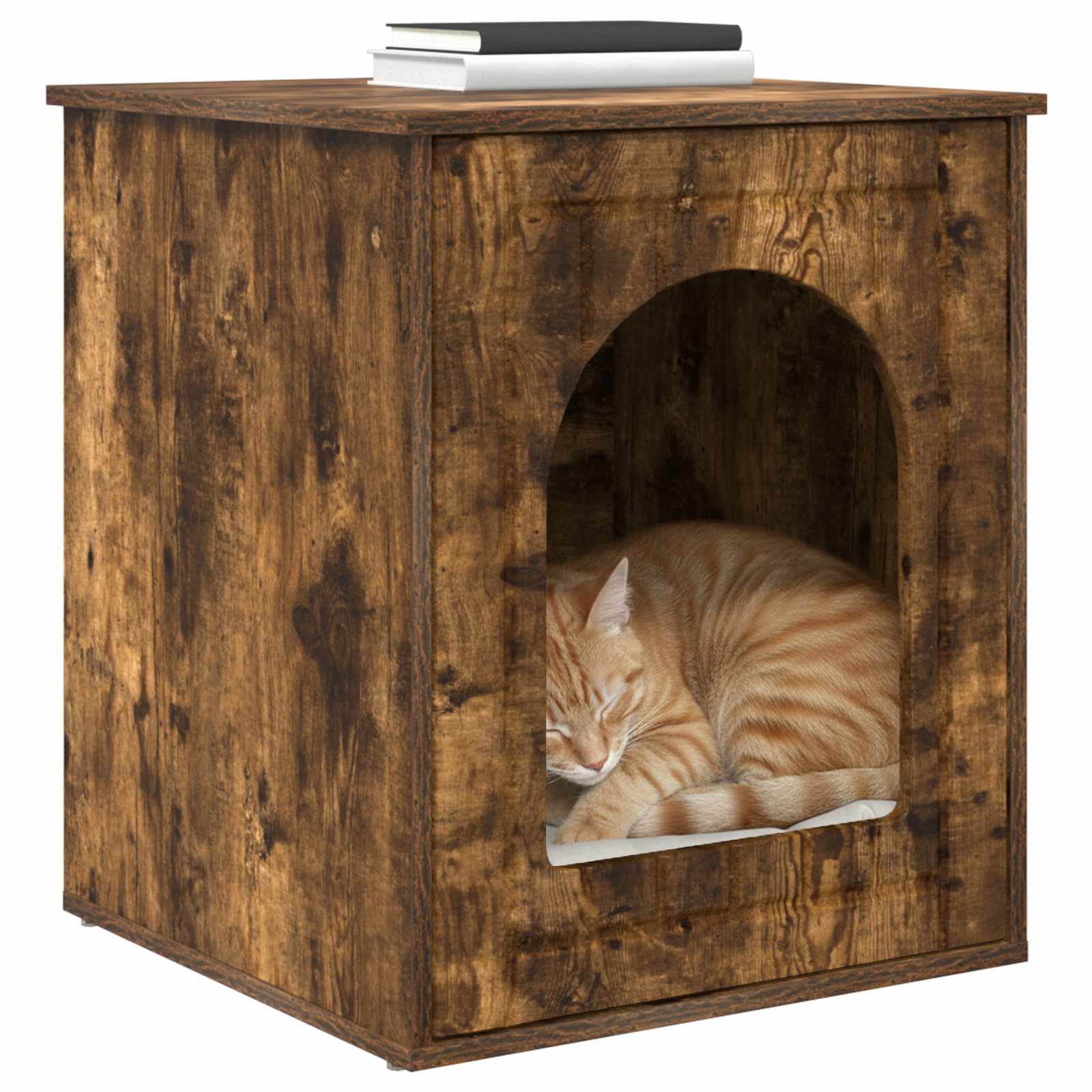 Vidaxxl maison pour chat chêne fumé 53 x 52 x 62 cm bois traité