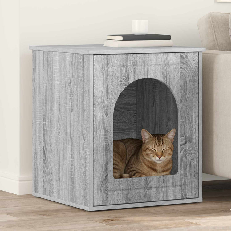 Vidaxl maison pour chat gris sonoma 53 x 52 x 62 cm bois travaillé