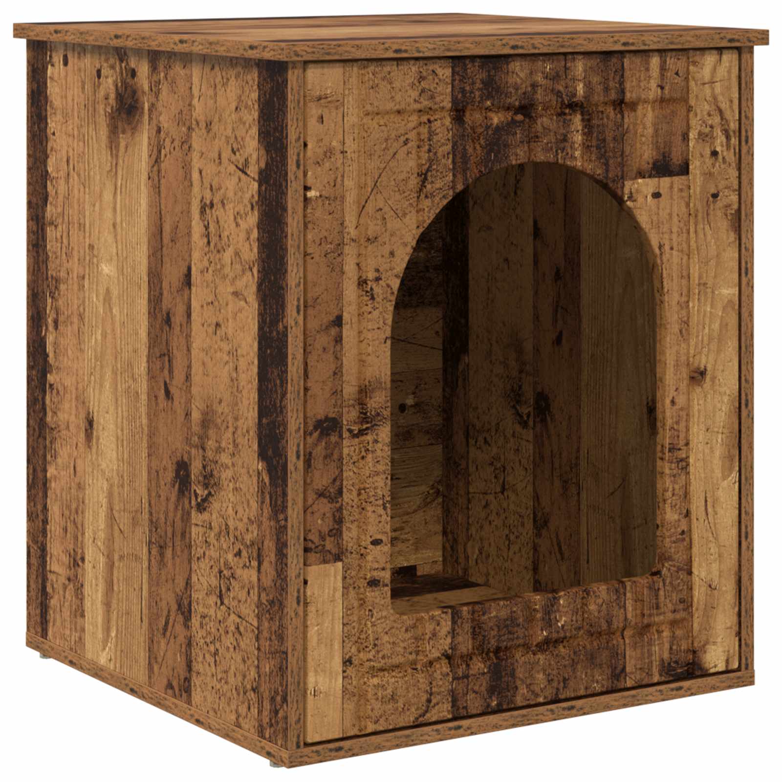 Vidaxxl maison pour chat vieux bois 53 x 52 x 62 cm bois traité