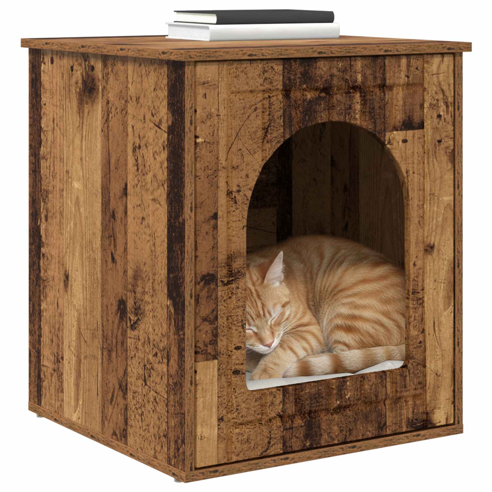 Vidaxxl maison pour chat vieux bois 53 x 52 x 62 cm bois traité
