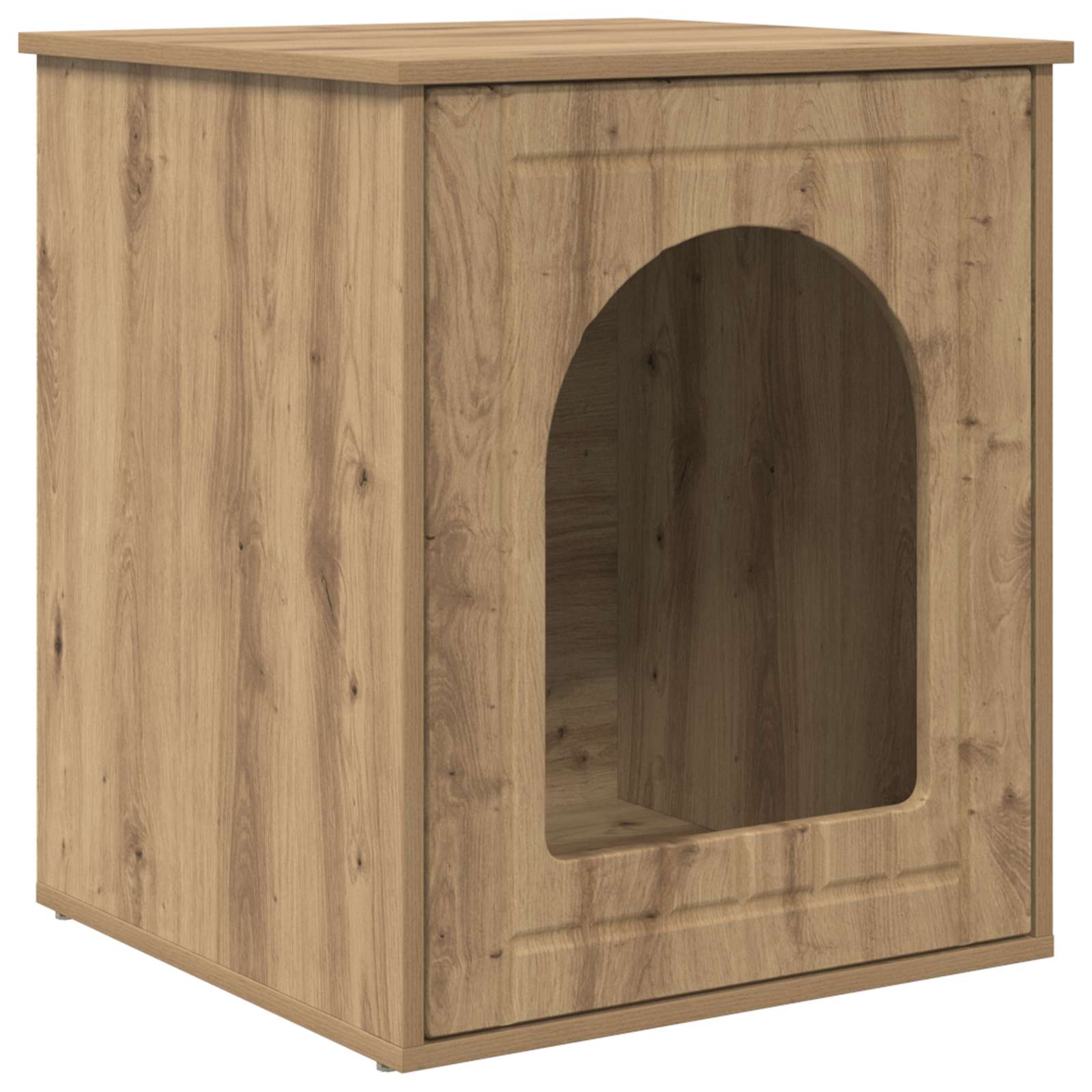 Vidaxxl maison pour chat chêne fabriqué à la main 53 x 52 x 62 cm bois d'ingénierie