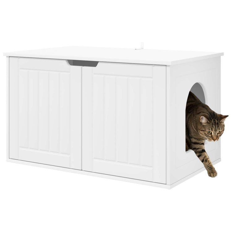 Vidaxl maison pour chat blanc 85 x 55 x 50,5 cm bois d'ingénierie