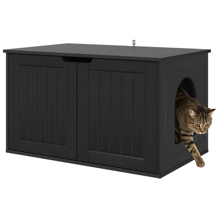 Vidaxxl maison pour chat noir 85 x 55 x 50,5 cm bois traité