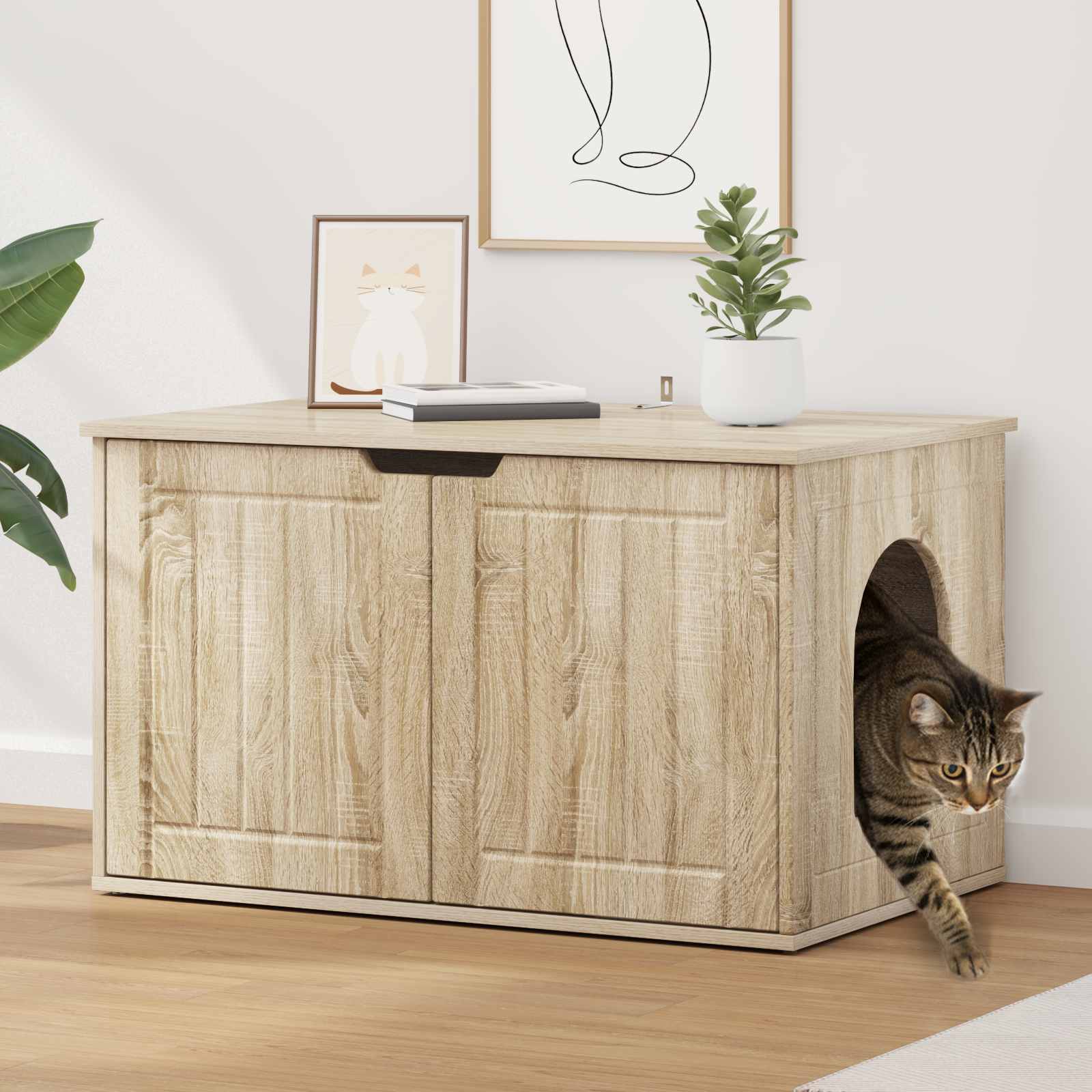 Vidaxl maison pour chat sonoma 85 x 55 x 50,5 cm bois travaillé