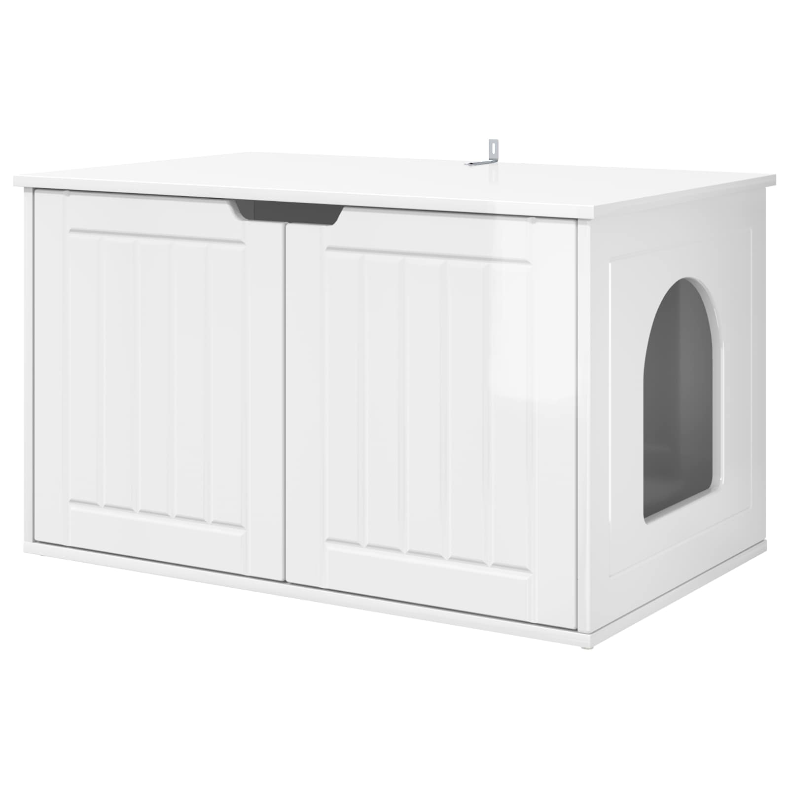 Vidaxxl maison pour chat blanc brillant 85 x 55 x 50,5 cm bois fini