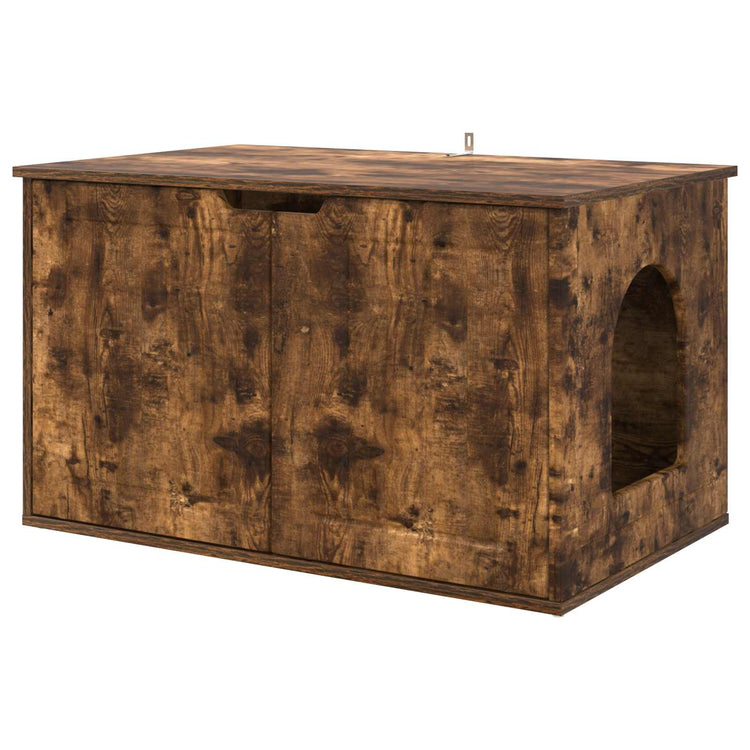Vidaxxl maison pour chat chêne fumé 85 x 55 x 50,5 cm bois traité