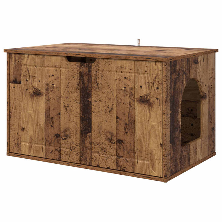 Vidaxxl maison pour chat vieux bois 85 x 55 x 50,5 cm bois traité