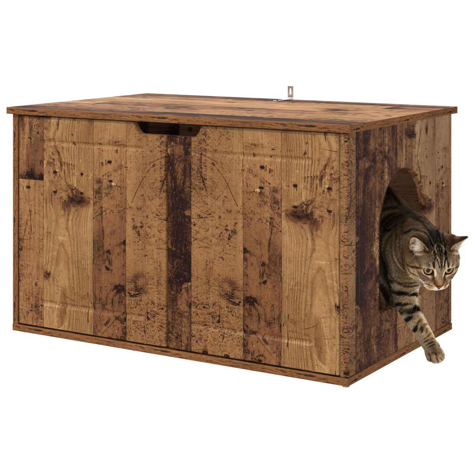 Vidaxxl maison pour chat vieux bois 85 x 55 x 50,5 cm bois traité