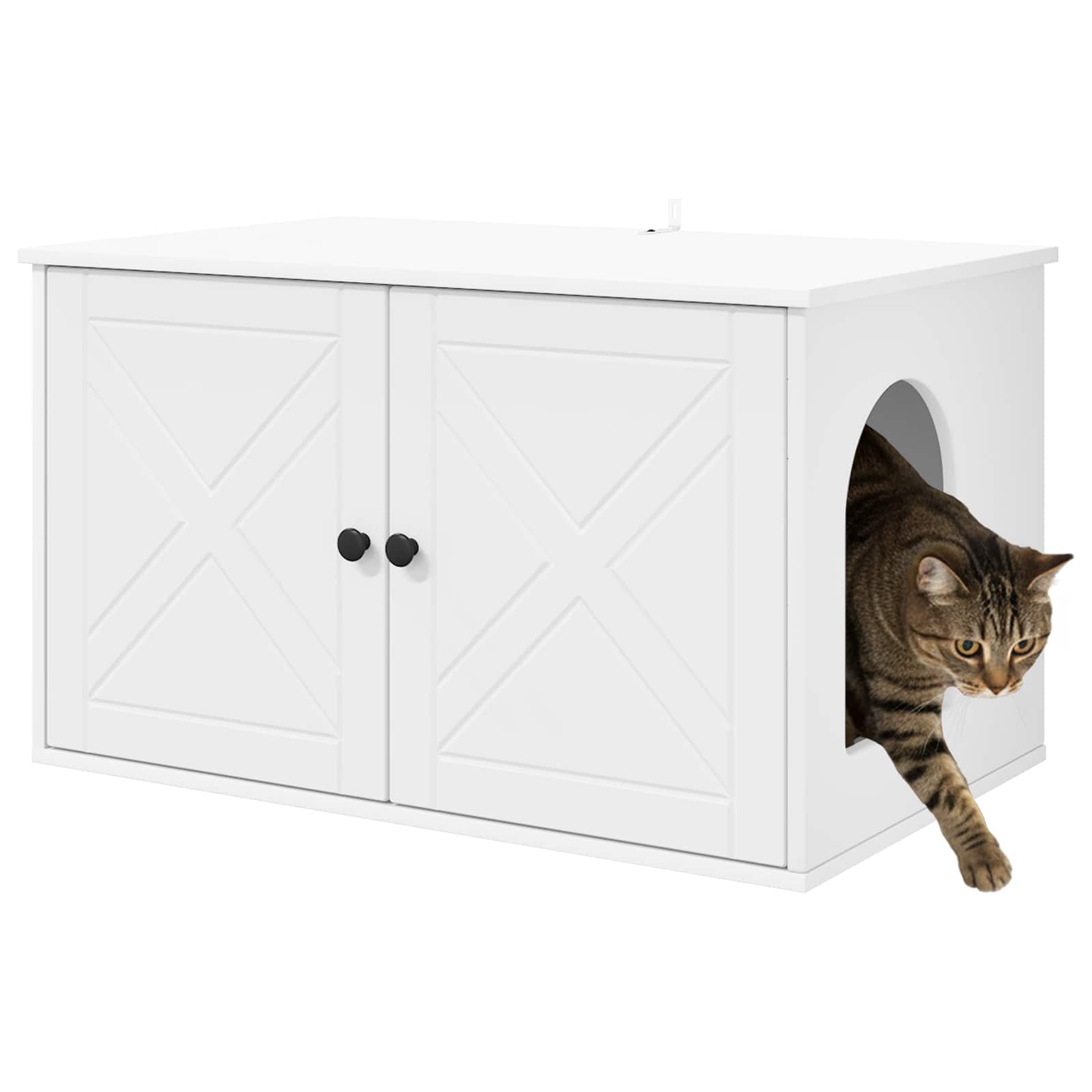 Vidaxl maison pour chat blanc 85 x 55 x 50,5 cm bois d'ingénierie