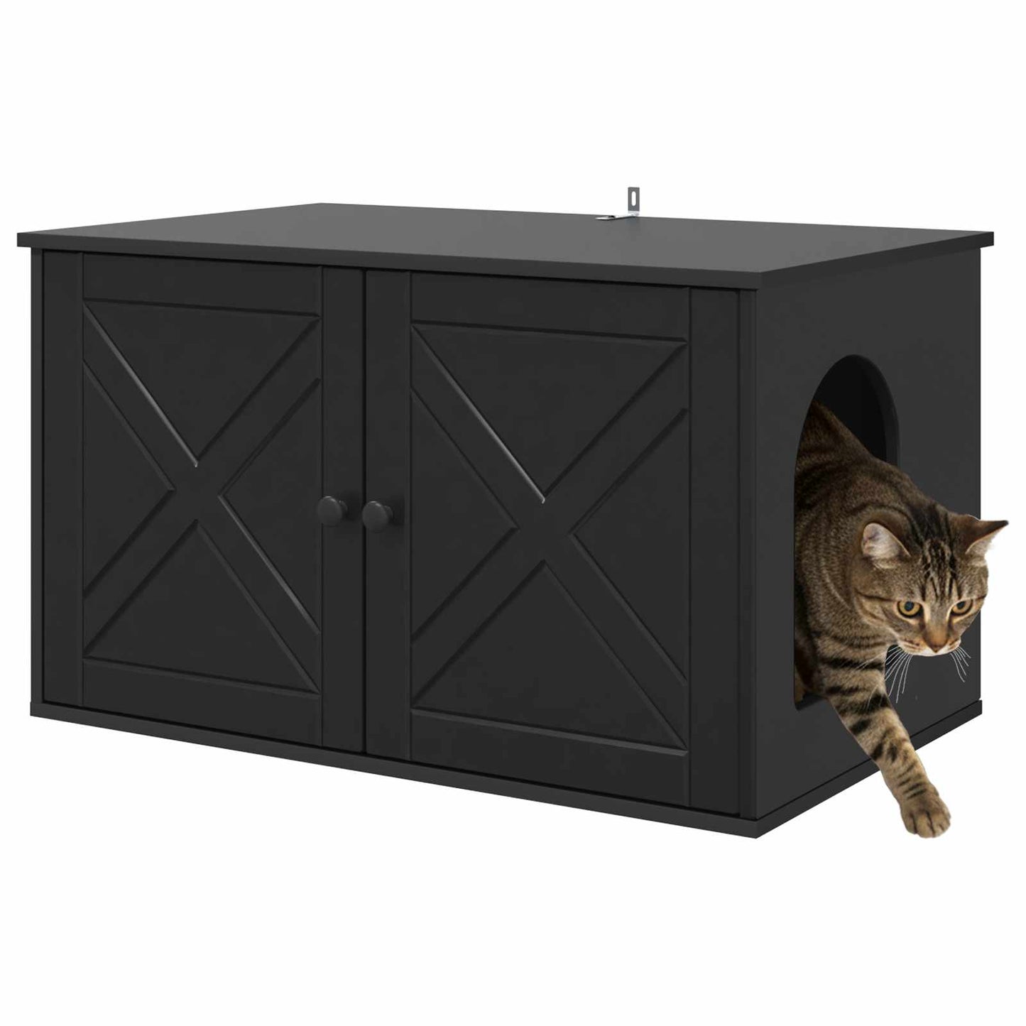 Vidaxxl maison pour chat noir 85 x 55 x 50,5 cm bois traité