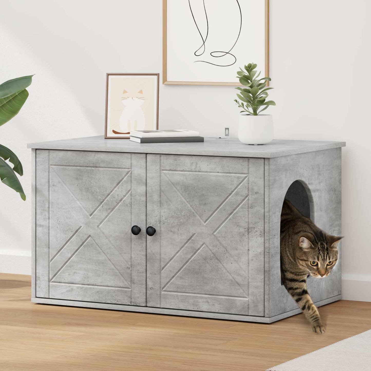 Vidaxx maison pour chat béton 85 x 55 x 50 cm bois traité