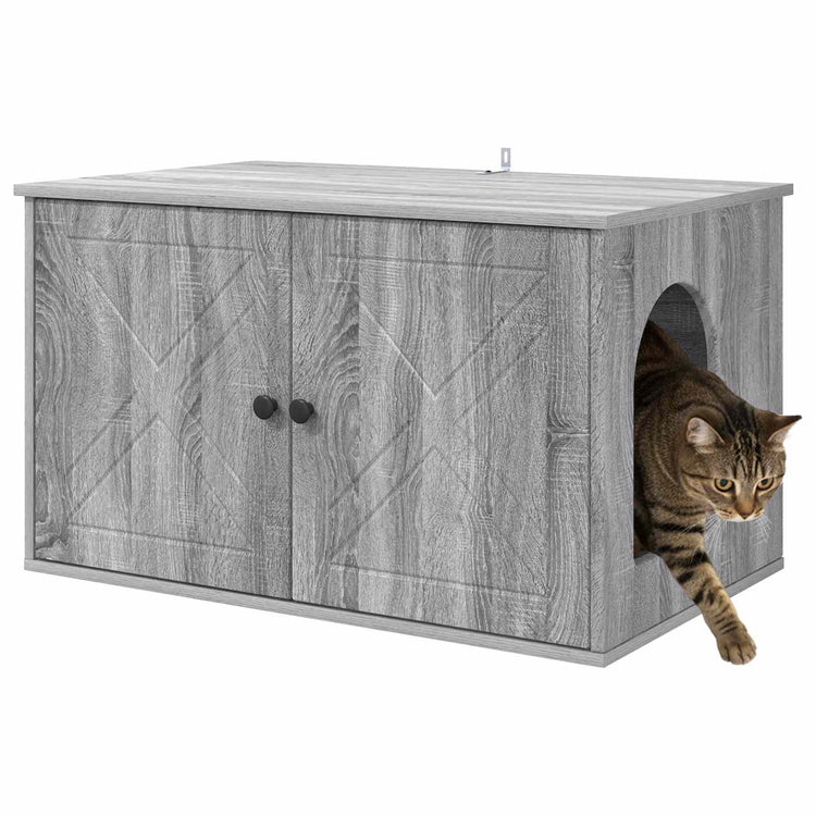 Vidaxl maison pour chat gris sonoma 85 x 55 x 50 cm bois travaillé