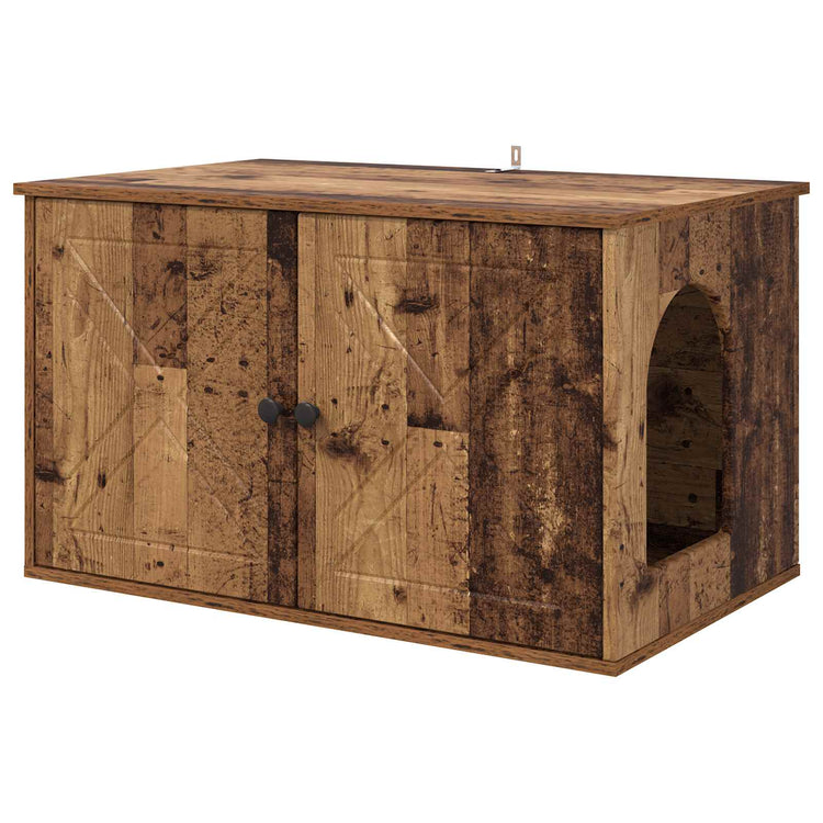 Vidaxxl maison pour chat vieux bois 85 x 55 x 50 cm bois traité