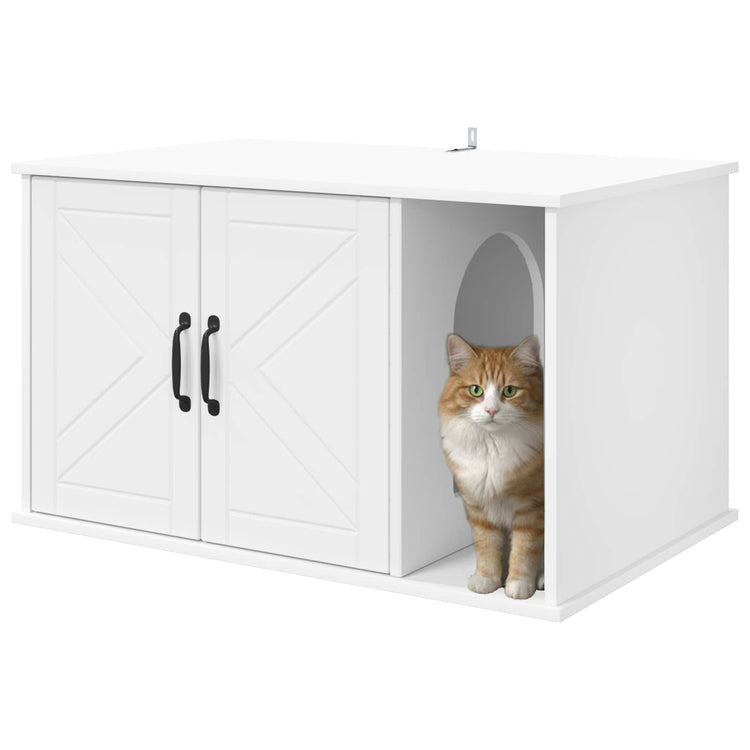 Vidaxx maison pour chat blanc 85 x 55 x 50 cm bois fini