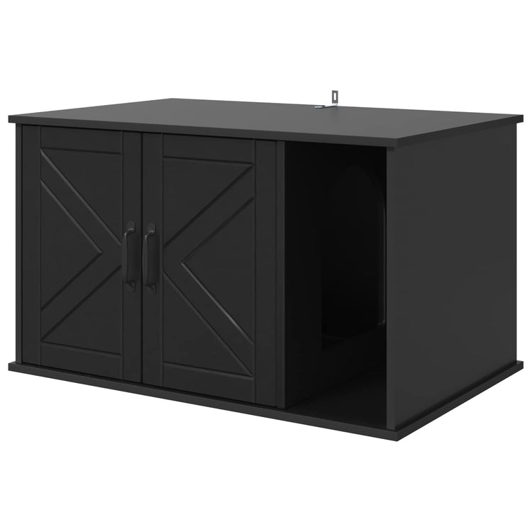Vidaxxl maison pour chat noir 85 x 55 x 50 cm bois fini