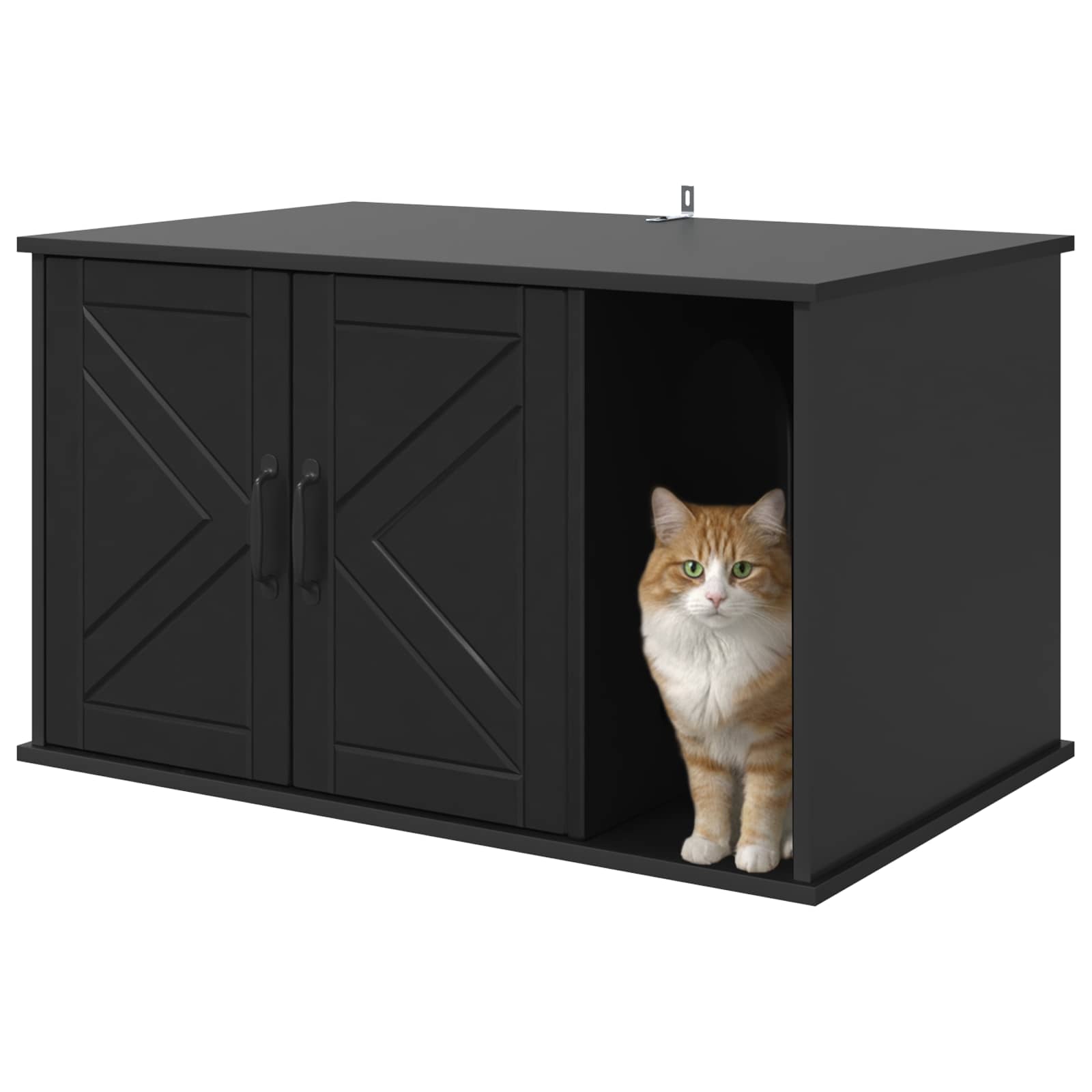 Vidaxxl maison pour chat noir 85 x 55 x 50 cm bois fini