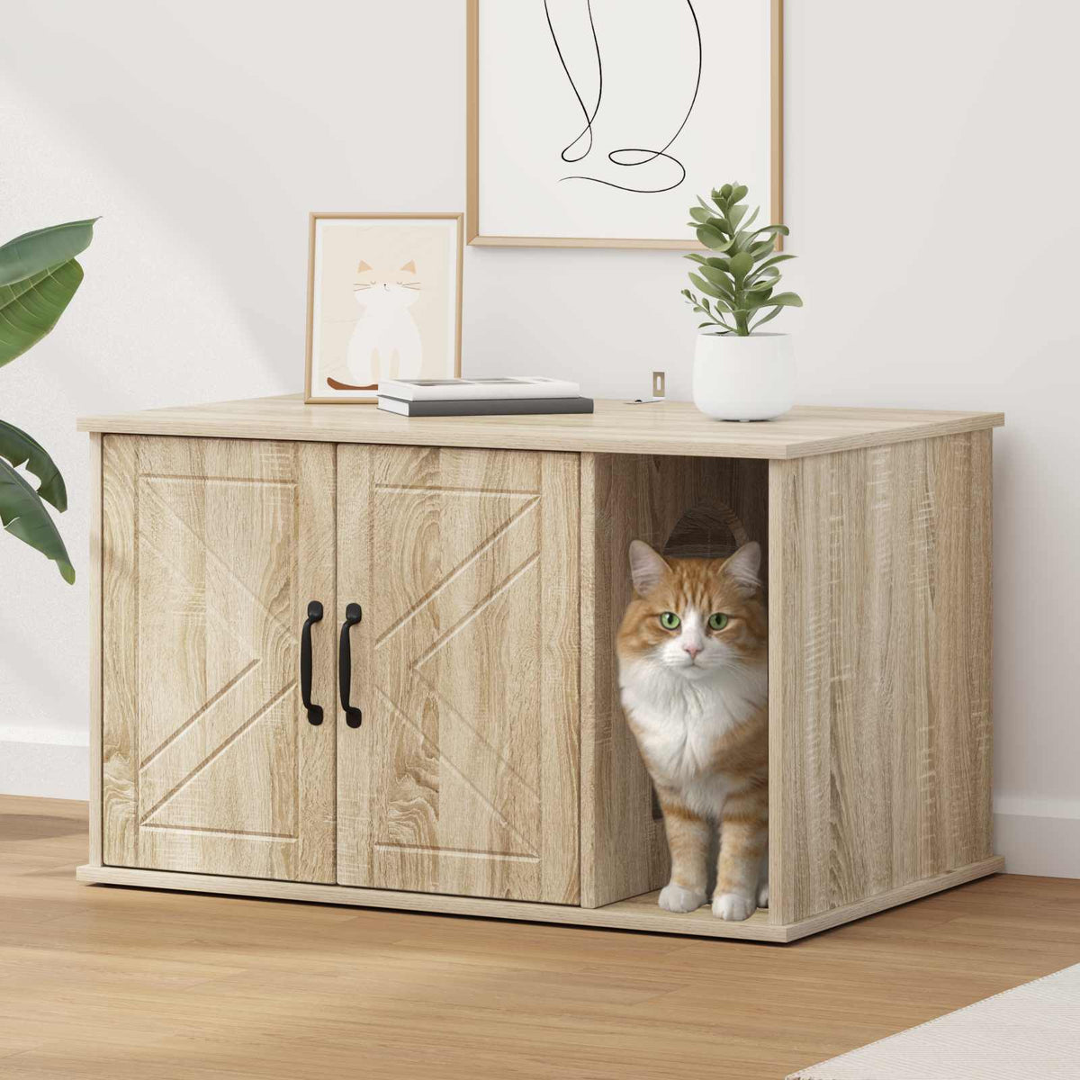 Vidaxl maison pour chat sonoma 85 x 55 x 50 cm bois travaillé