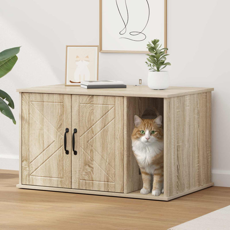 Vidaxl maison pour chat sonoma 85 x 55 x 50 cm bois travaillé