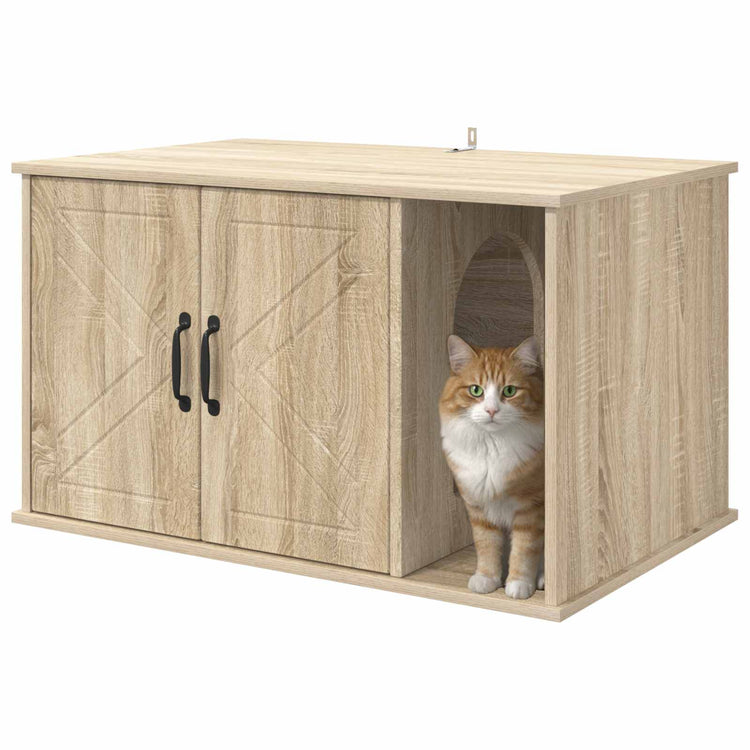 Vidaxl maison pour chat sonoma 85 x 55 x 50 cm bois travaillé