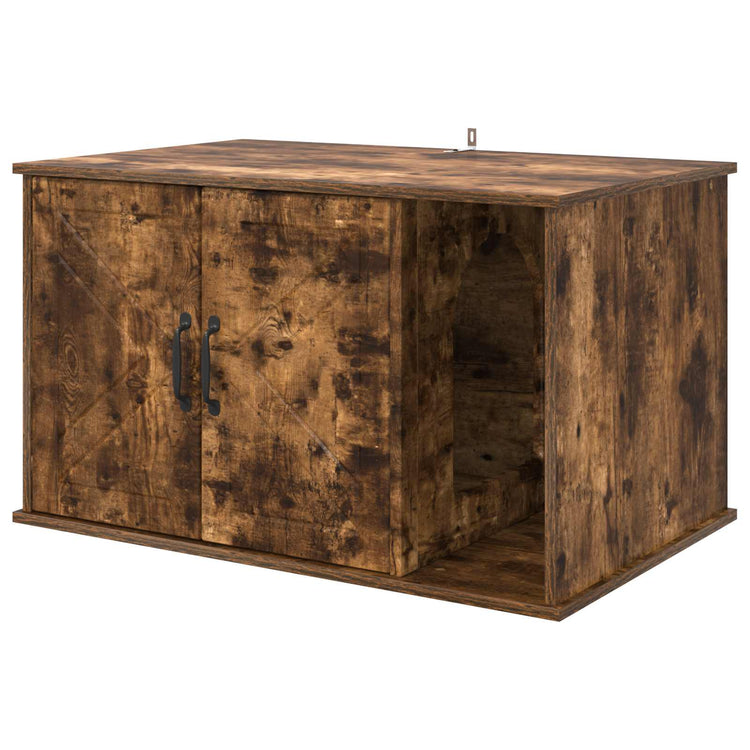 Vidaxxl maison pour chat chêne fumé 85 x 55 x 50 cm bois traité