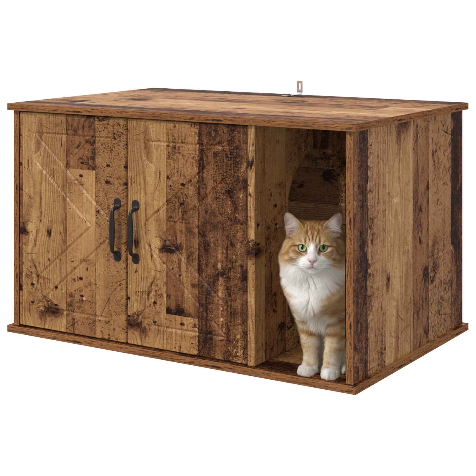 Vidaxxl maison pour chat vieux bois 85 x 55 x 50 cm bois traité