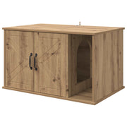 Vidaxxl maison pour chat chêne fabriqué à la main 85 x 55 x 50 cm bois d'ingénierie - afbeelding 2