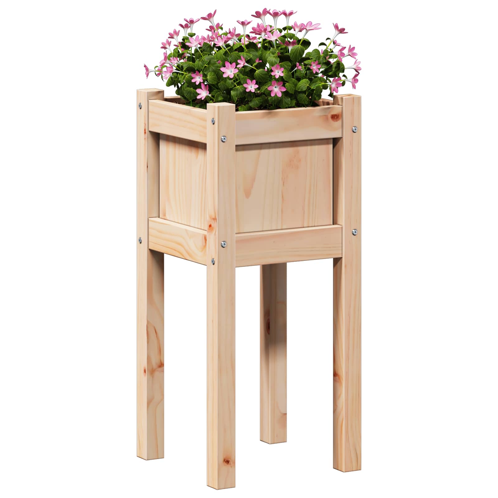 Vidaxx pot de fleur de jardin naturel 31 x 31 x 70 cm bois de pin massif