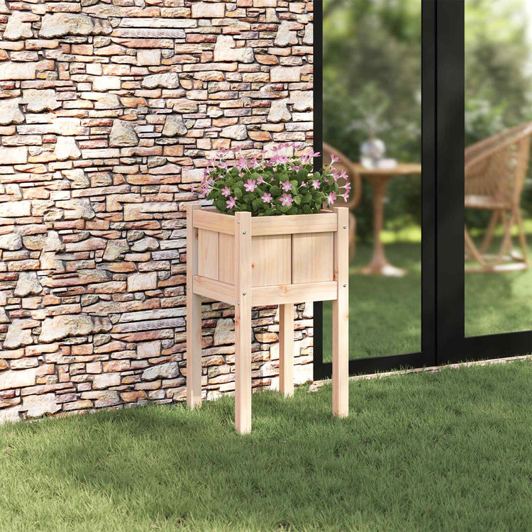 Vidaxx pot de fleur de jardin naturel 40 x 40 x 70 cm bois de pin massif