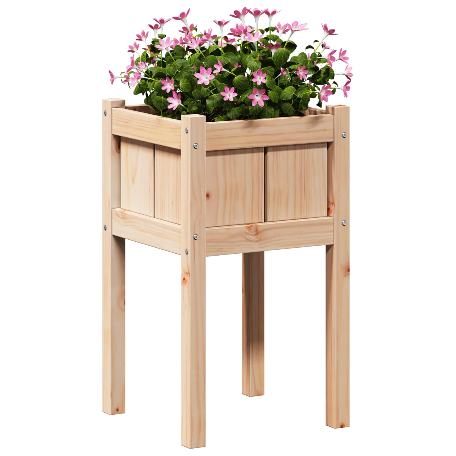 Vidaxx pot de fleur de jardin naturel 40 x 40 x 70 cm bois de pin massif