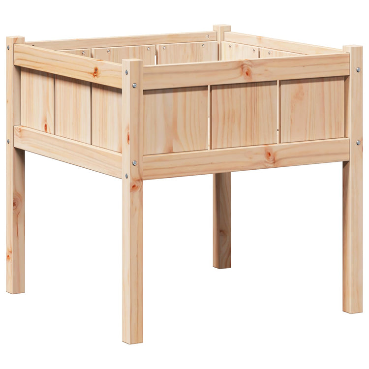 Vidaxx pot de fleur de jardin naturel 70 x 70 x 70 cm bois de pin massif