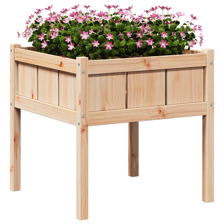 Vidaxx pot de fleur de jardin naturel 70 x 70 x 70 cm bois de pin massif