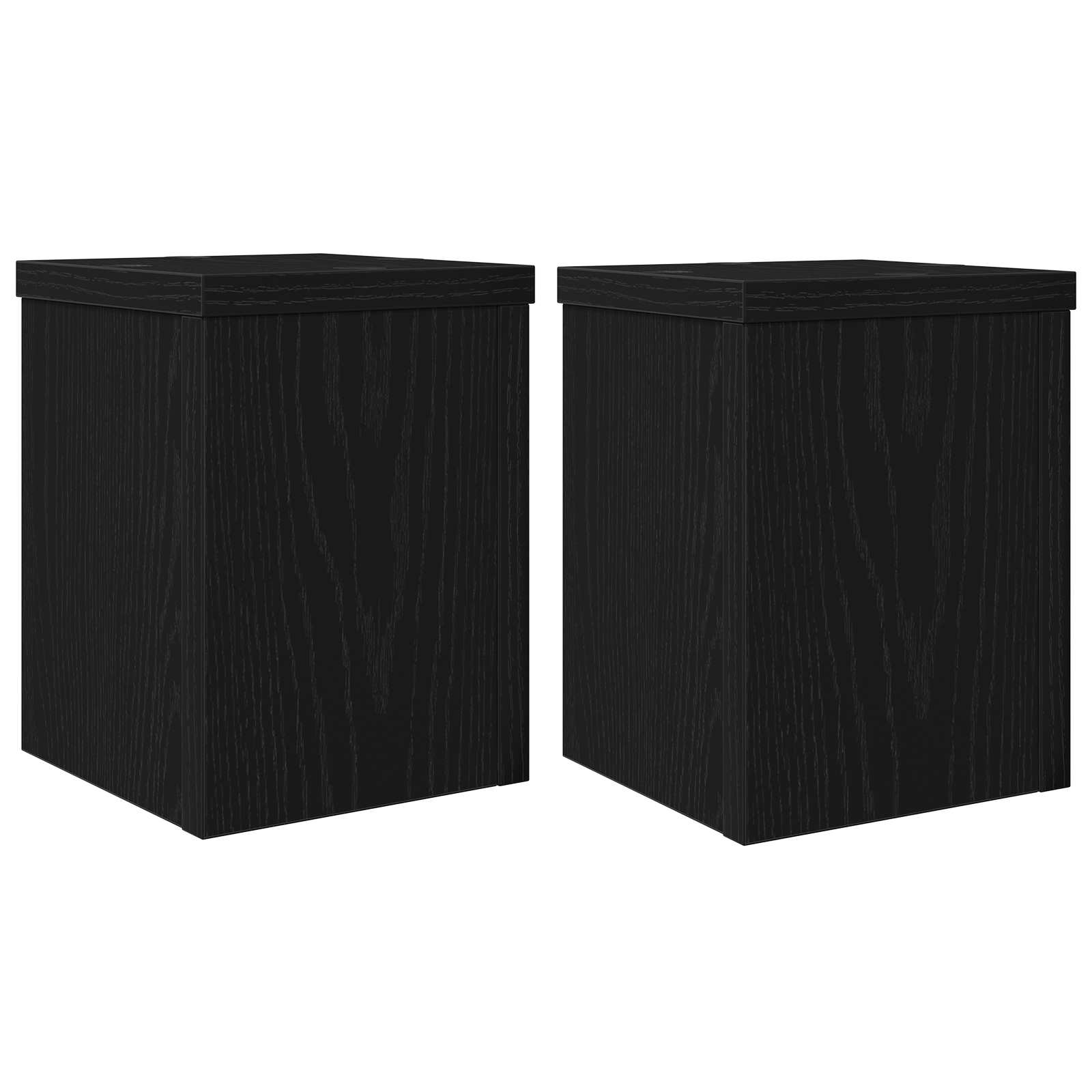 Vidaxxl support pour plantes 2 pcs chêne noir 15 x 15 x 20 cm bois d'ingénierie