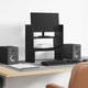 Vidaxxl support de bureau pour moniteur chêne noir 40 x 17 x 41 cm bois fini
