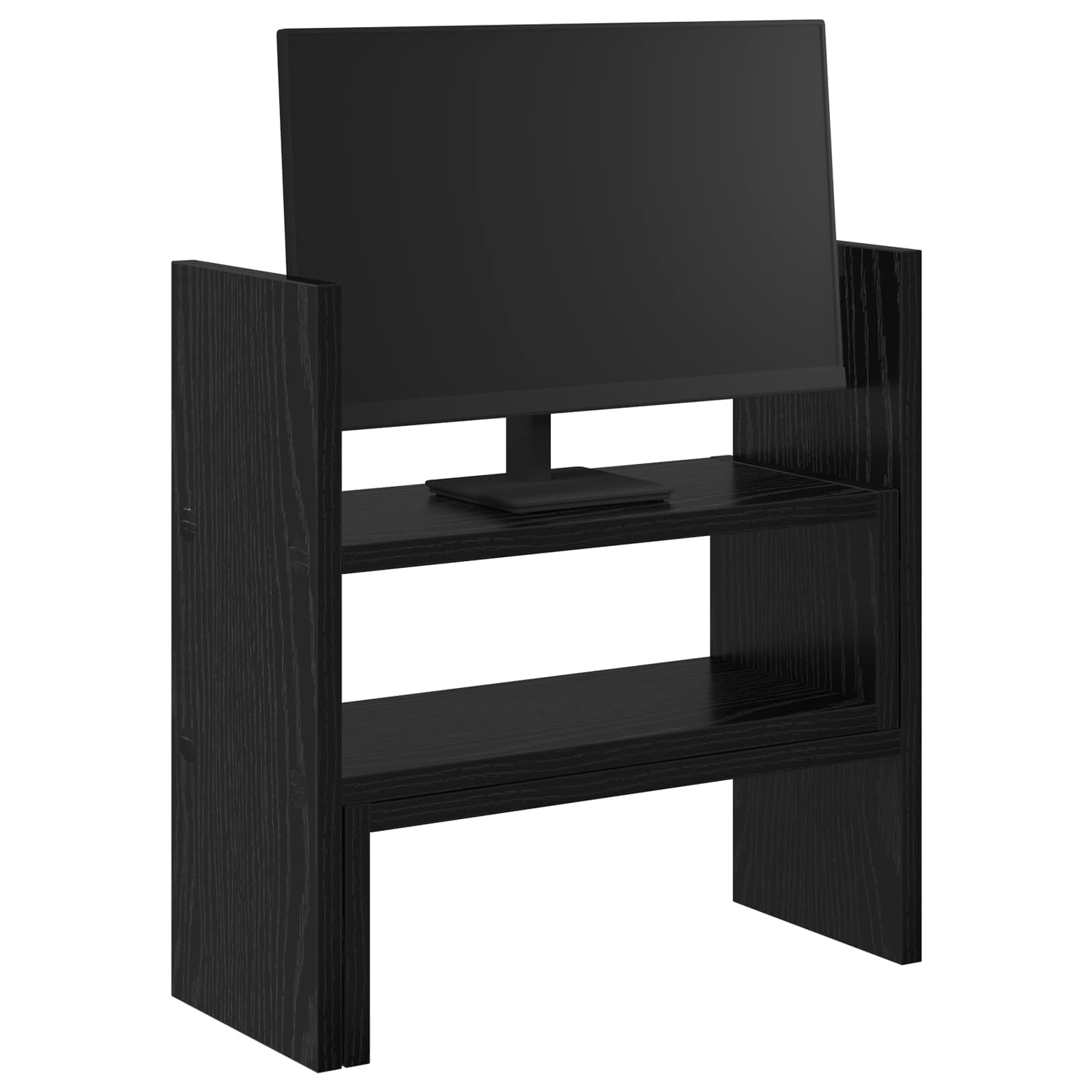 Vidaxxl support de bureau pour moniteur chêne noir 40 x 17 x 41 cm bois fini