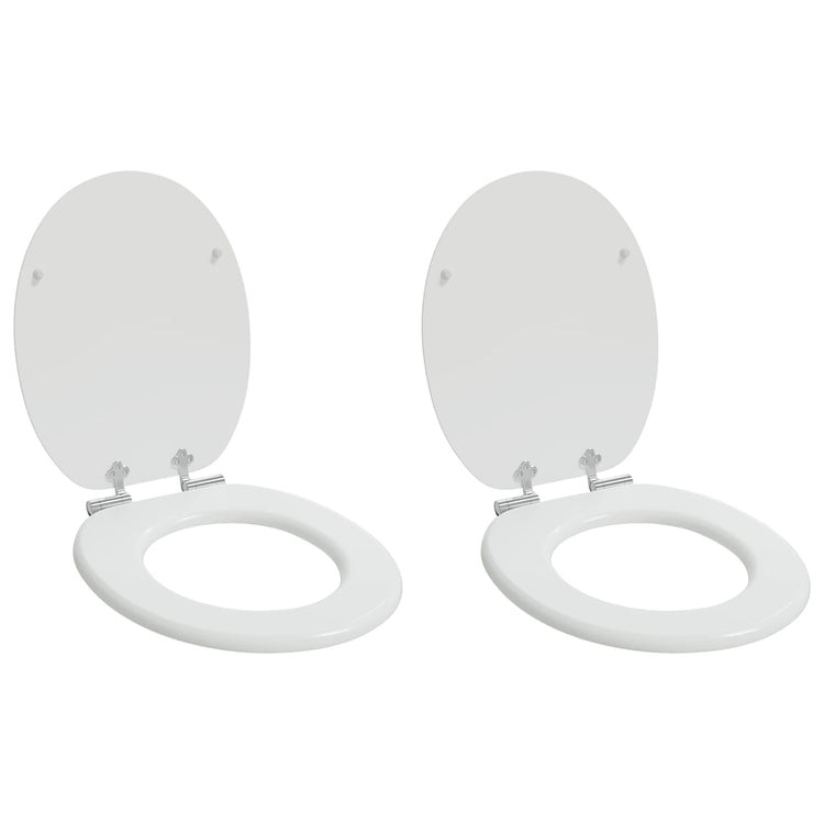 Vidaxx abattant de toilette à fermeture douce 2 pcs blanc 44 x 38 cm panneau MDF