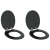 Vidaxx abattant de toilette à fermeture douce 2 pcs noir 44 x 38 cm panneau MDF
