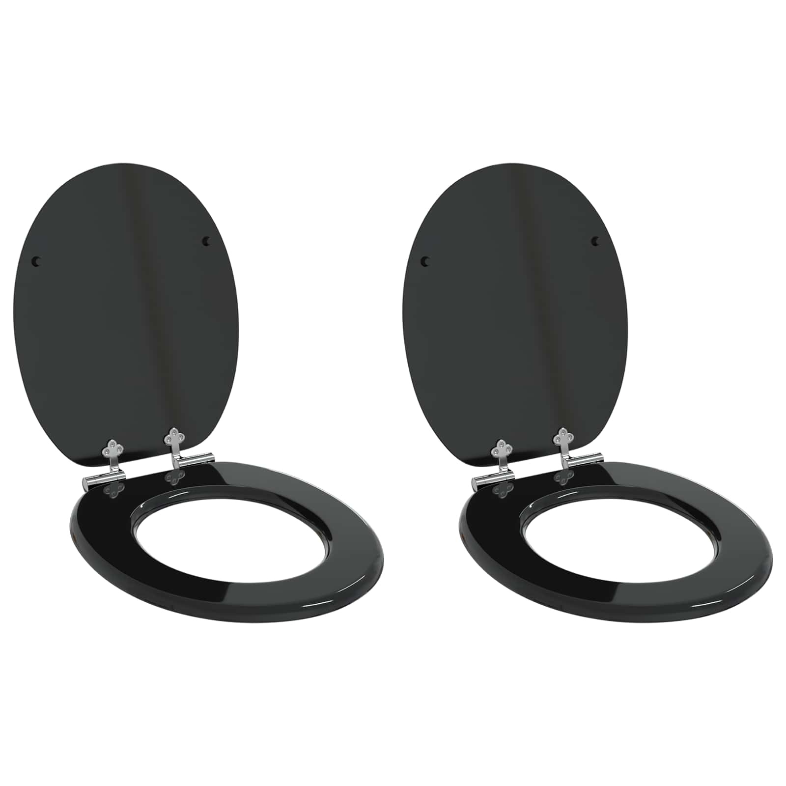 Vidaxx abattant de toilette à fermeture douce 2 pcs noir 44 x 38 cm panneau MDF