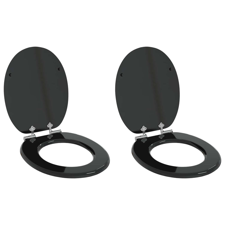 Vidaxx abattant de toilette à fermeture douce 2 pcs noir 44 x 38 cm panneau MDF
