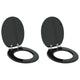 Vidaxx abattant de toilette à fermeture douce 2 pcs noir 44 x 38 cm panneau MDF