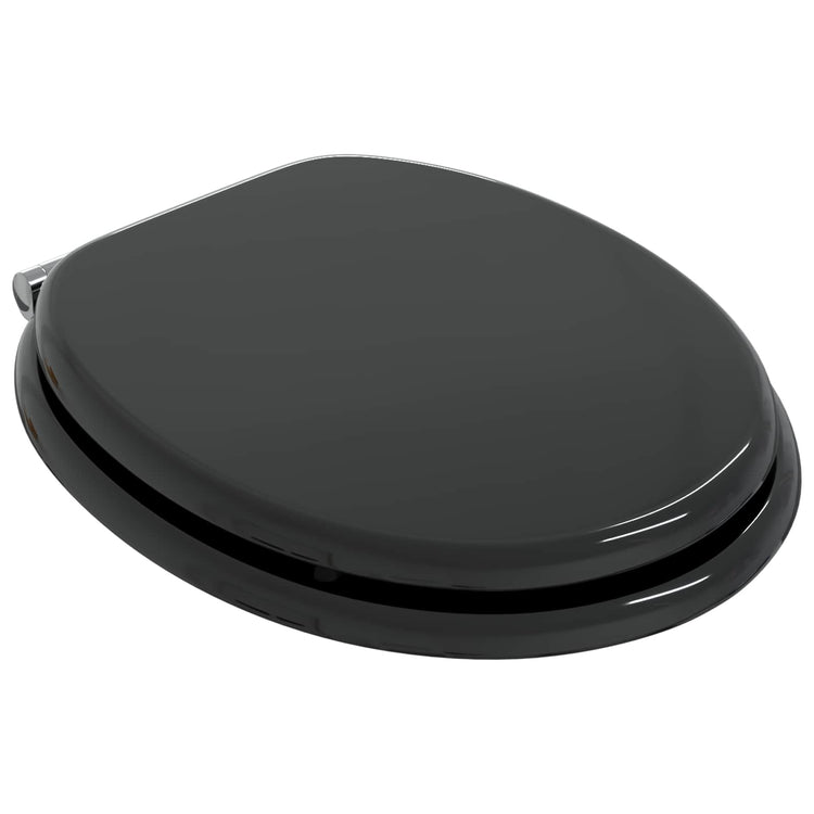 Vidaxx abattant de toilette à fermeture douce 2 pcs noir 44 x 38 cm panneau MDF