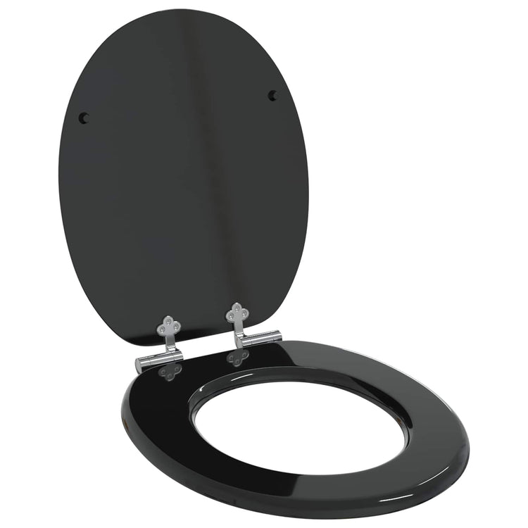 Vidaxx abattant de toilette à fermeture douce 2 pcs noir 44 x 38 cm panneau MDF