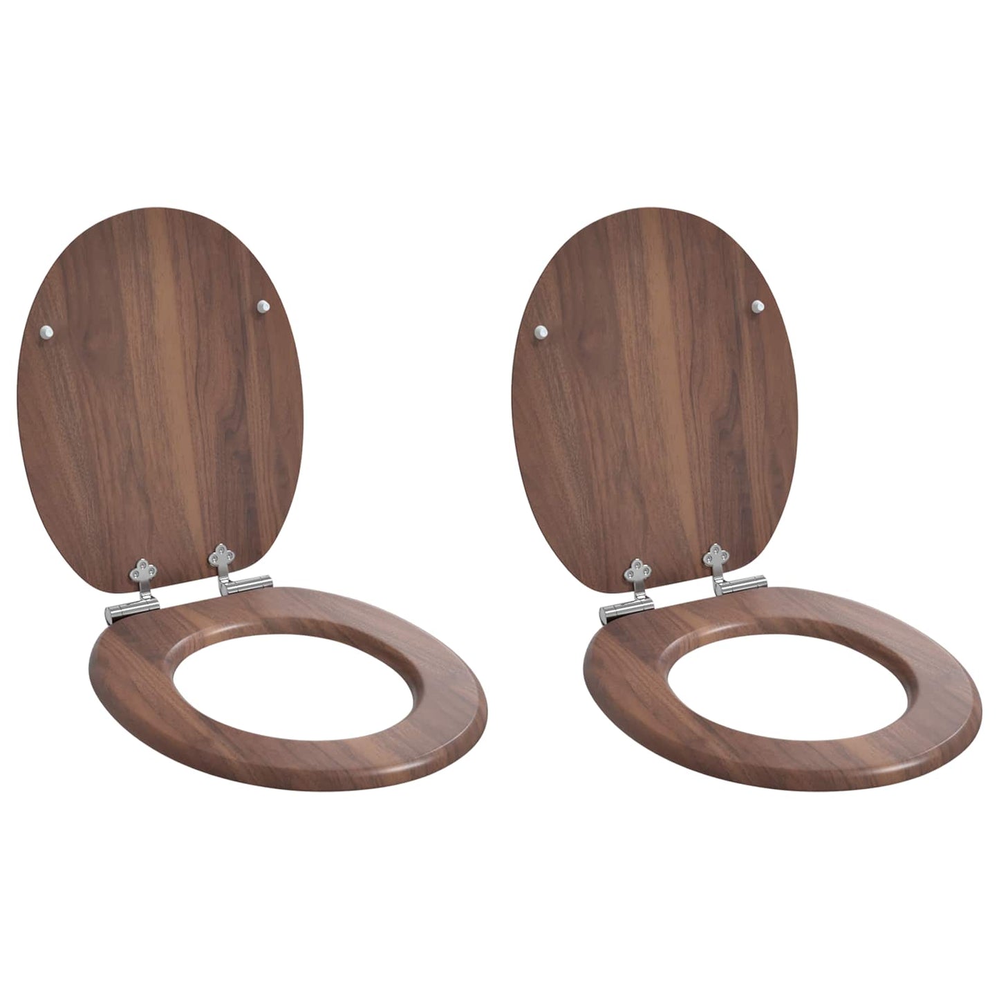 Vidaxx abattant de toilette à fermeture douce 2 pcs marron 44 x 38 cm panneau MDF