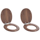 Vidaxx abattant de toilette à fermeture douce 2 pcs marron 44 x 38 cm panneau MDF